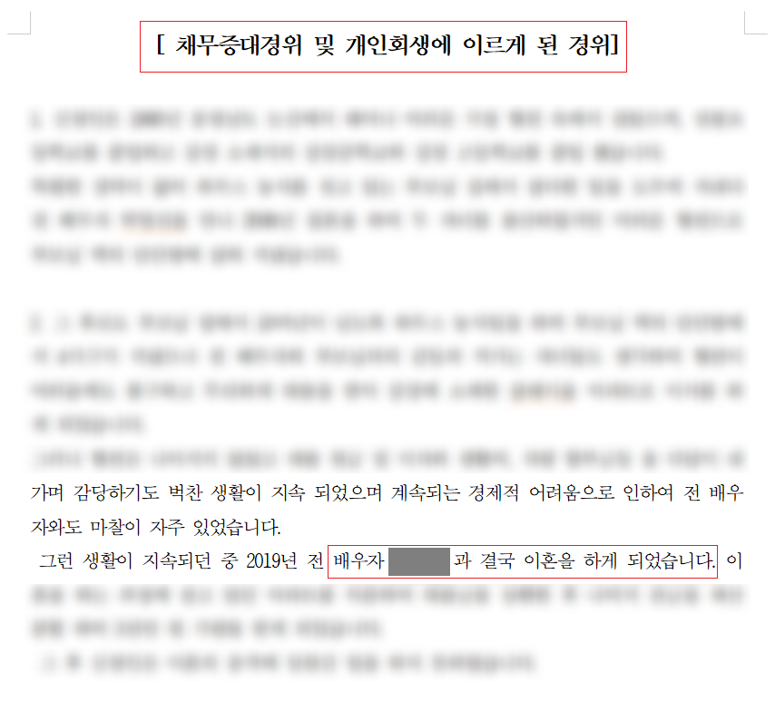 양육비, 생계비로 인정받고 4천만원 빚 탕감
